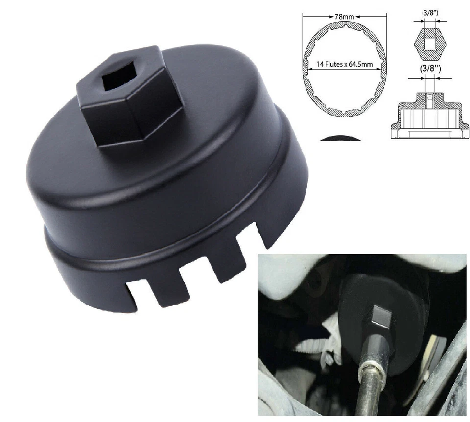 Chave de filtro de óleo BLK alumínio para Toyota Prius Corolla Camry Auris Avalon ZS01 - Imagem 2 de 4