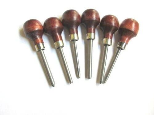 Ramelson Wood Carving Oval Palm Eye Punches Set 6pc Woodworking Tools