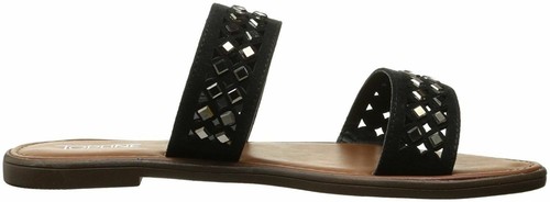 New Topline Womens Daria Open Toe Casual Slide Black Sandals Size US 7.5 M - Picture 2 of 5