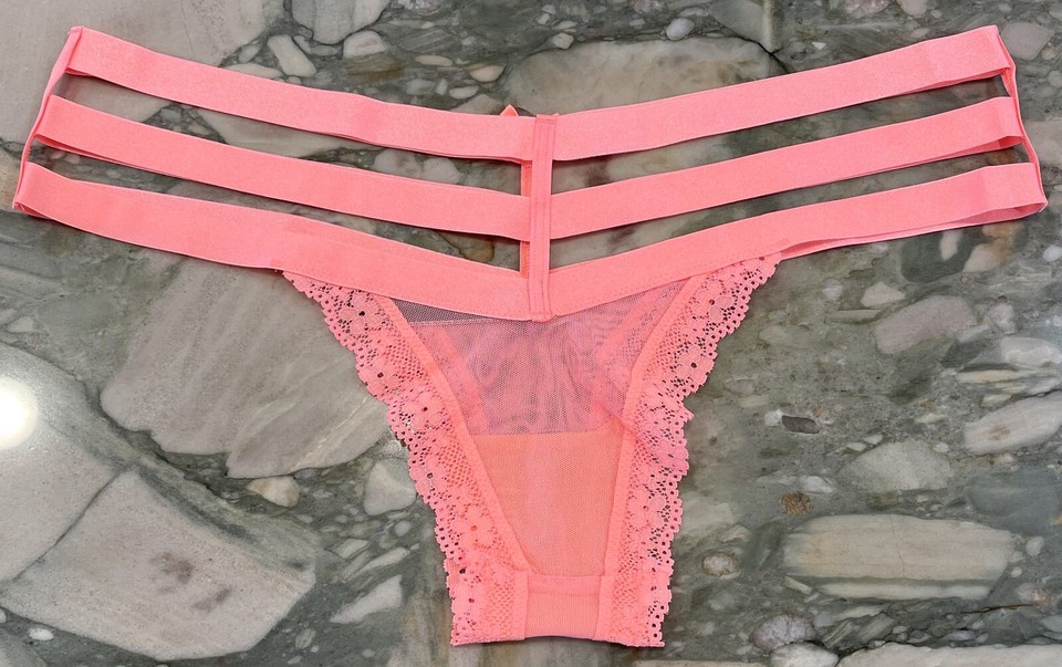 NEW Victoria Secret Very Sexy Triple Strap Cheeky Panty Neon Nectar