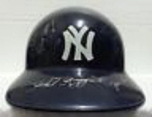 Phil Rizzuto, Joe Torre, Eddie Layton Signed Replica Helmet - NY Yankees  JSA - Image 2 of 4