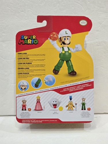 Super Mario Brothers 4" Action Figure Fire Luigi (Nintendo NES) - Picture 3 of 3