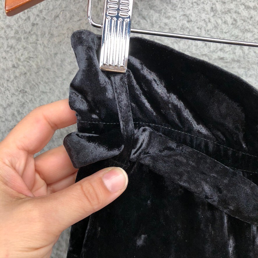 ALTRA & Other Stories Paperbag pantaloni velluto donna 2 neri vita alta gamba larga cintura