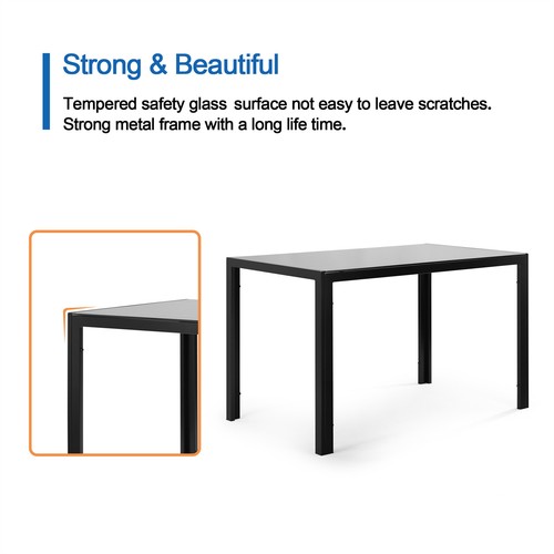 5 Pieces Kitchen Dining Table Set, Dining Table and 4 Chairs Breakfast Furniture - Picture 7 of 32