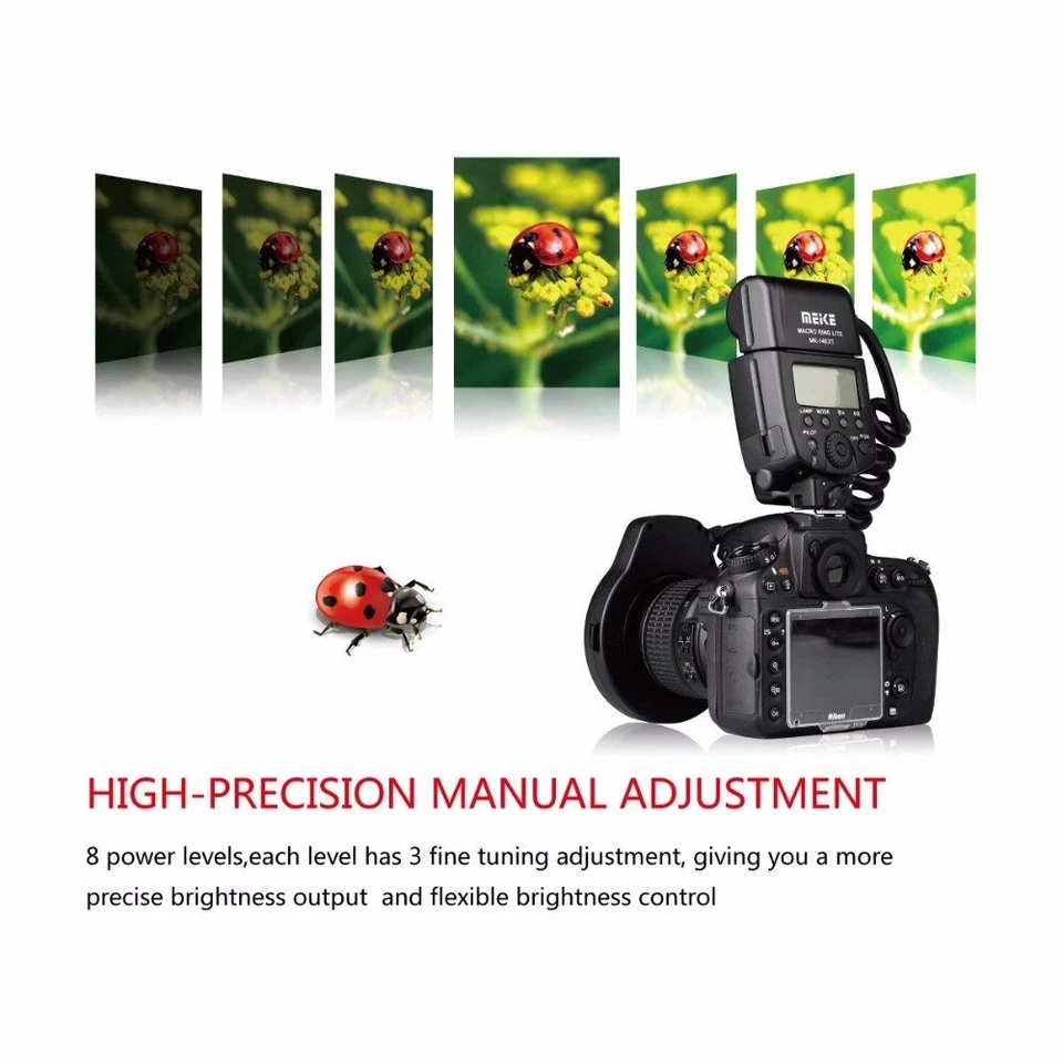 Meike MK-14EXT E-TTL LED Macro Ring Light Flash For Canon EOS 5D II III 6D 7D 60 - Image 4 of 4