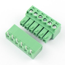 100Pcs 3.81mm Pitch 6 Pin Right Angle Screw Terminal Block Pluggable Connector