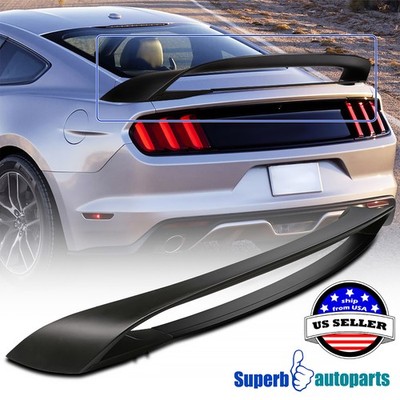Fit 2015-2012 Ford Mustang GT350R Style Matte Black Trunk Wing Lower Spoiler 4PC