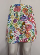 Fresh Produce Flower Print Skirt Feminine Cotton Stretch Made In USA Coastal XS