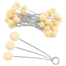 50 Pack Wool Daubers Ball Brush Dyeing Applicator with Metal Handle for Craft