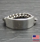 Vintage Sterling Silver Curb Cuban Chain Link ID Tag Unique Ring Size 7.75