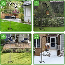Garden Shepherd Hook Outdoor with 5 Prong Base, Bird Feeder Pole Hanger Holde...