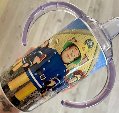 Feuerwehrmann niedliche Figuren personalisierte Schnabeltassen/Minibecher mit zwei Deckeln