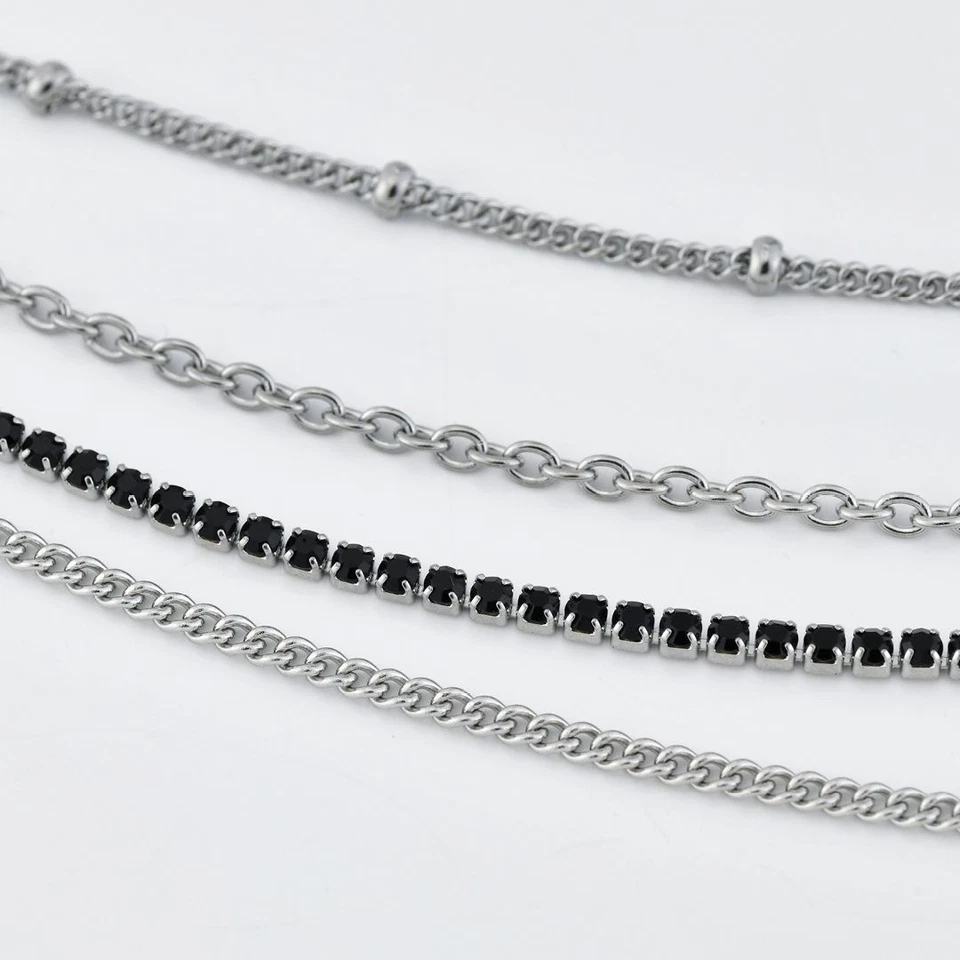 Collana MYA BOCCADAMO scintille Multi Filo Tennis Cristalli neri SV/GR05 - Immagine 3 di 4