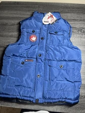 Canada Weather Gear Mens Puffer Vest XL Insulated Waterproof Blue $210