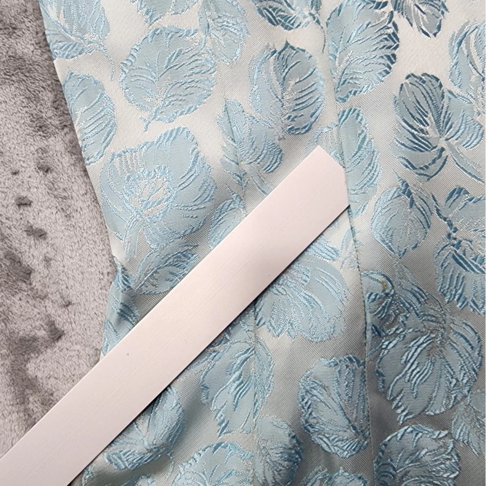 Conjunto de Vestido Vintage Años 50 60 Para Mujer S Azul Brocado Sin Mangas Moveble Chaqueta Corta Foto 3 de 4