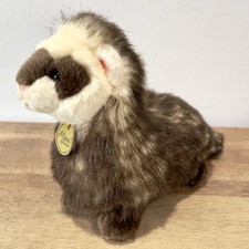 Aurora Miyoni Black Footed Ferret 13x8 Plush Two Tone Layered Fur Extremely Rare