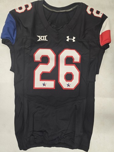 2014 TEXAS TECH RED RAIDERS #26 Player Issued "Stars" Football Jersey Black 44 - Picture 1 of 2