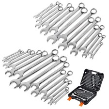 Combination Spanner Hand Wrench Set in Metric & Imperial with Storage Box 32pc