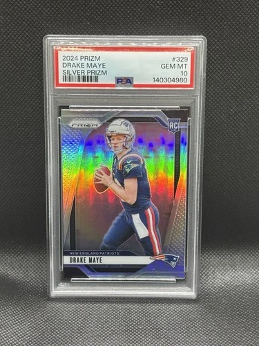 2024 Panini Prizm - Rookie Drake Maye #329 Silver Prizm (RC) PSA 10