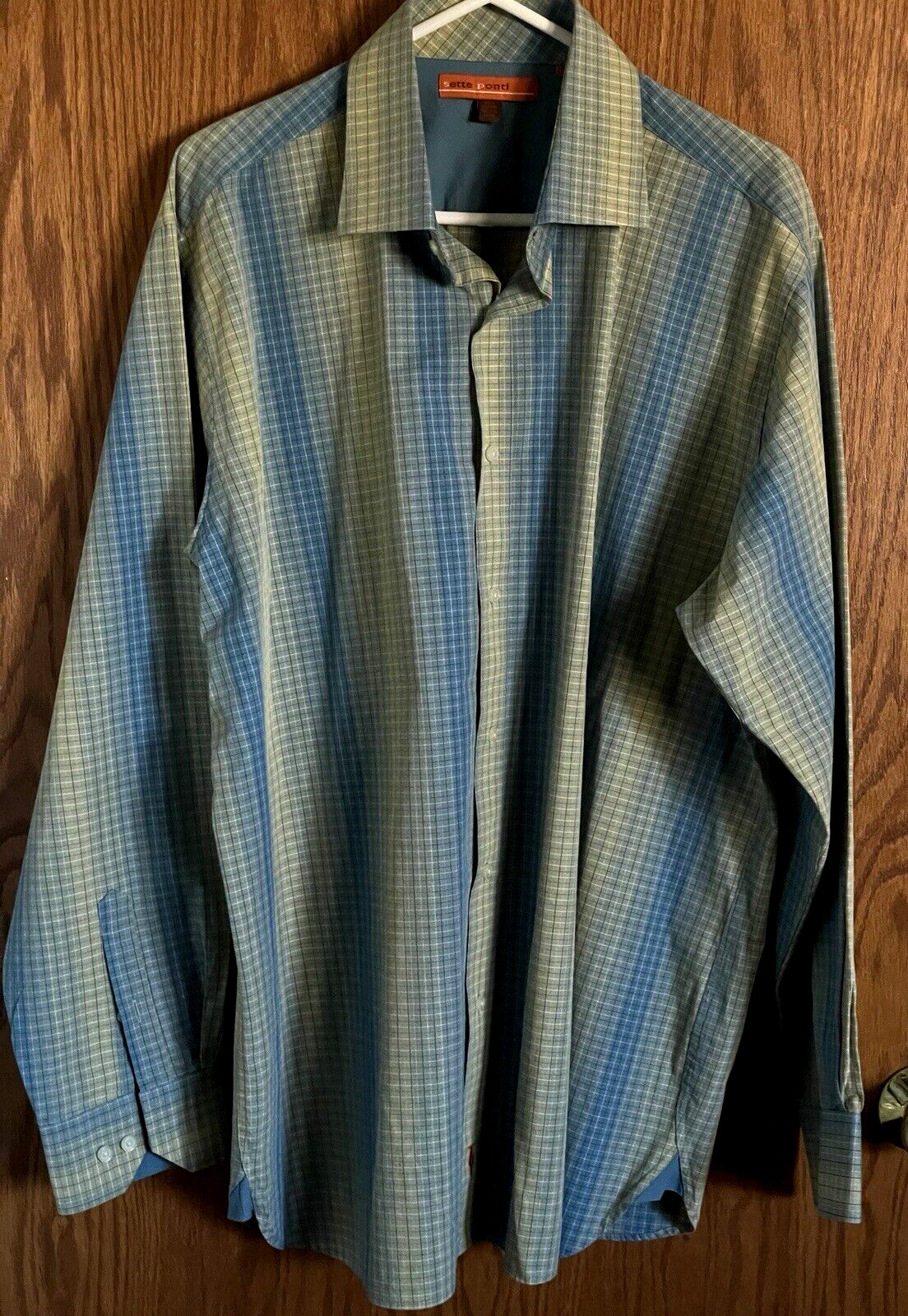 Sette Ponti Multicolor Plaid Button Front Casual … - image 1