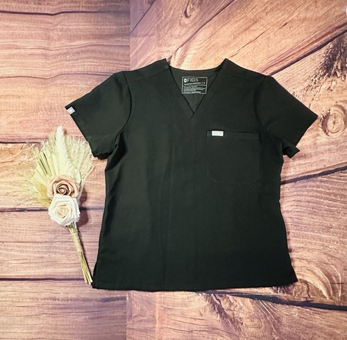 Figs Black Catarina One Pocket Scrub Top Size US Small