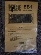NCE 0225 EB1 Electronic Circuit Breaker for use on DCC layouts, NEW