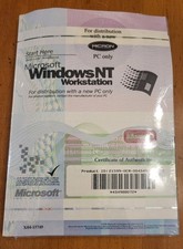 VERY RARE- Windows NT Workstation 4.0 CD, 3.5 Floppies, License - SEALED