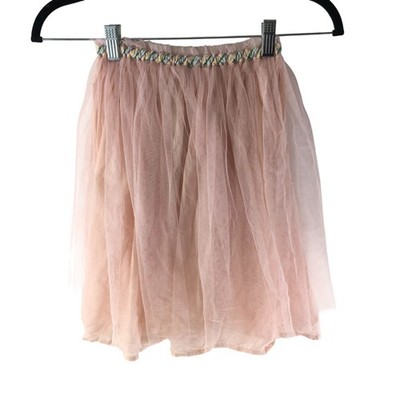 Bonton Girls Tulle Skirt Tutu Pink Size 2 Polyamide Lined Elastic Waist