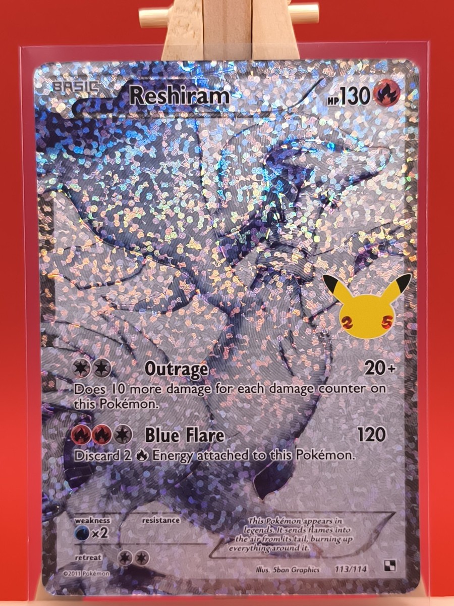 Reshiram 113/114 Celebrations Textured Full Art Ultra Rare Holo 