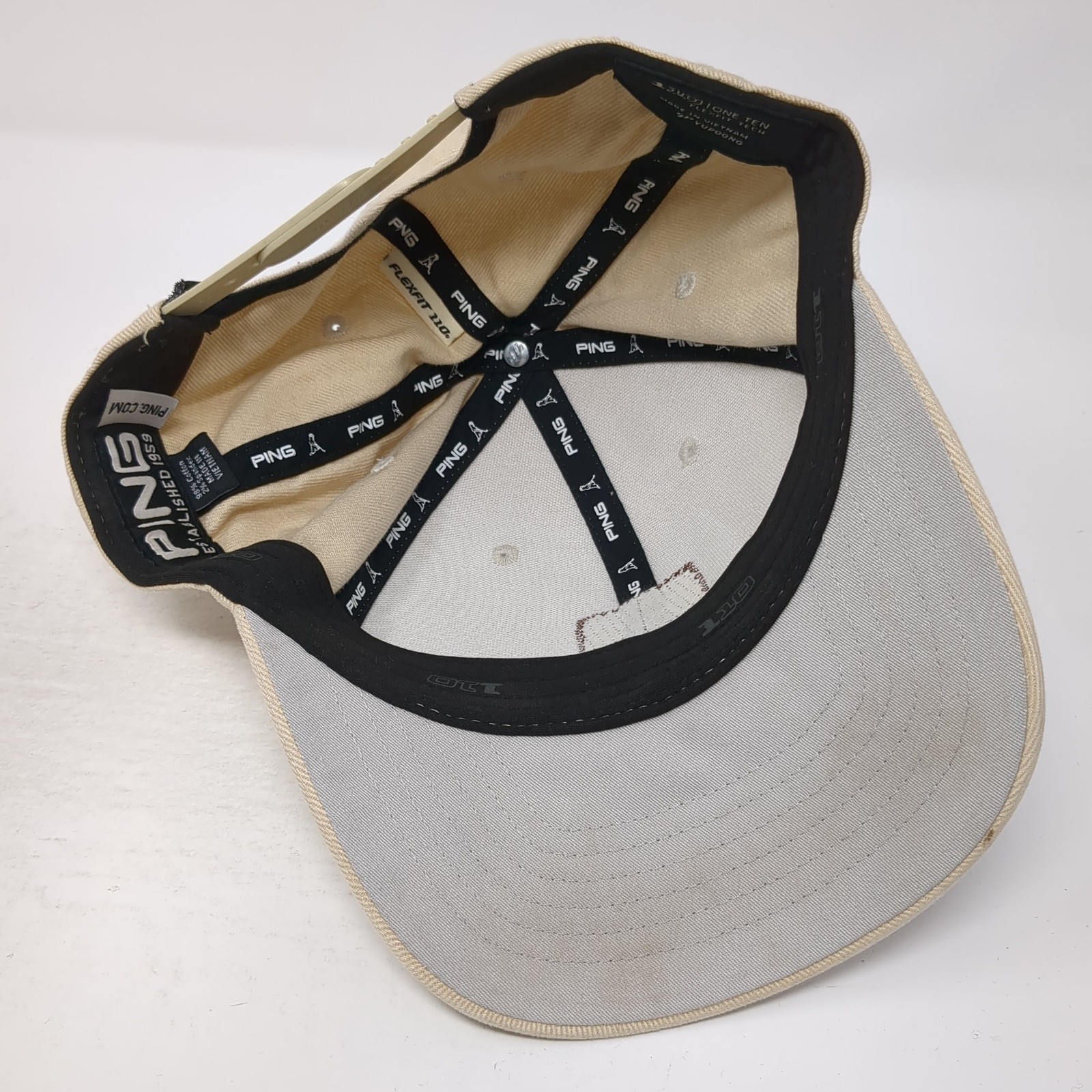 Ping Leather Patch Snapback Hat Beige One Size Ad… - image 7