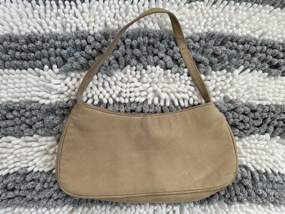 Bolso de Hombro Victoria’s Secret Baguette de Gamuza Tostada Encaje Cartera Y2K Vintage Foto 4 de 4