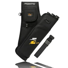 Archery Hip Quiver for Arrows. Includes 3 Tubes, Tab and Release Pockets and ...