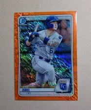 2020 Bowman Chrome #BCP-165 Kyle Isbel Mega Box Mojo /25 Orange