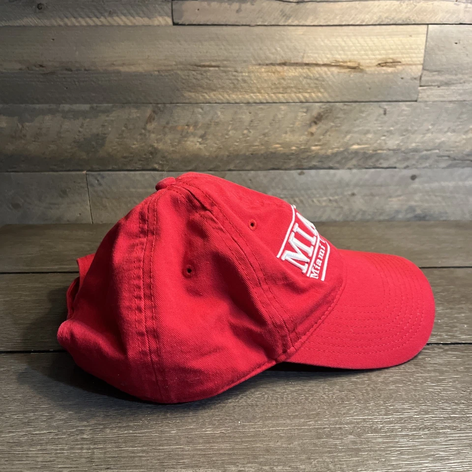 Miami University of Ohio RedHawks The Game Split Bar Strapback Hat Cap Vintage - Image 4 of 4