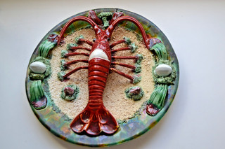 Roque Gaeiras Obidos Portugal Mejolica 3d Lobster Wall Plate 31cm diameter #LM