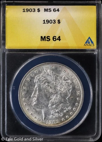 1903-P $1 Morgan Silver Dollar ANACS MS 64 | Uncirculated UNC BU