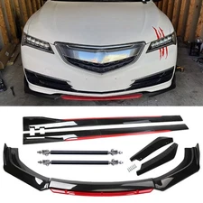 For Acura TLX 2015-23 Front Bumper Lip Spoiler Splitter Gloss Black Red Body Kit
