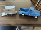 VINTAGE TONKA BLUE JEEP PICKUP TRUCK WITH TONKA STABLES TRAILER