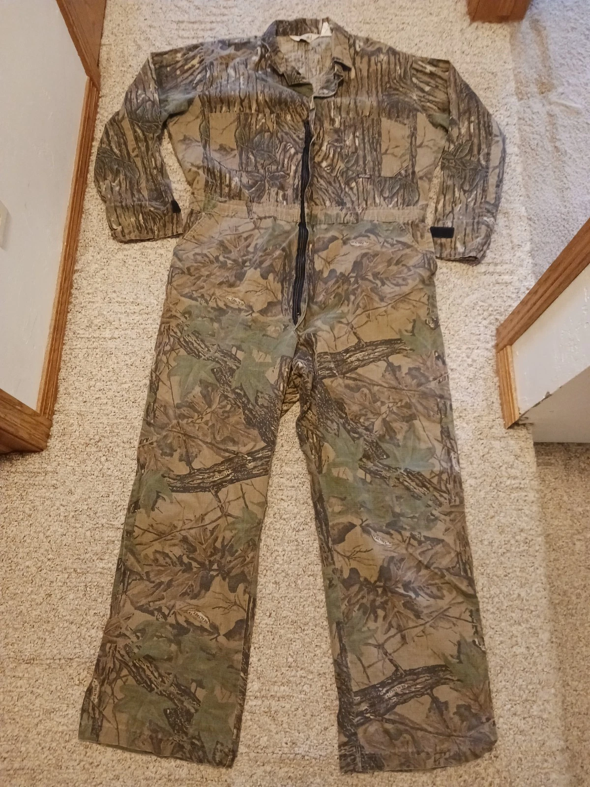 Vintage Walls Camo Coveralls Mens Size XL Tall USA Made Real Tree Camouflage