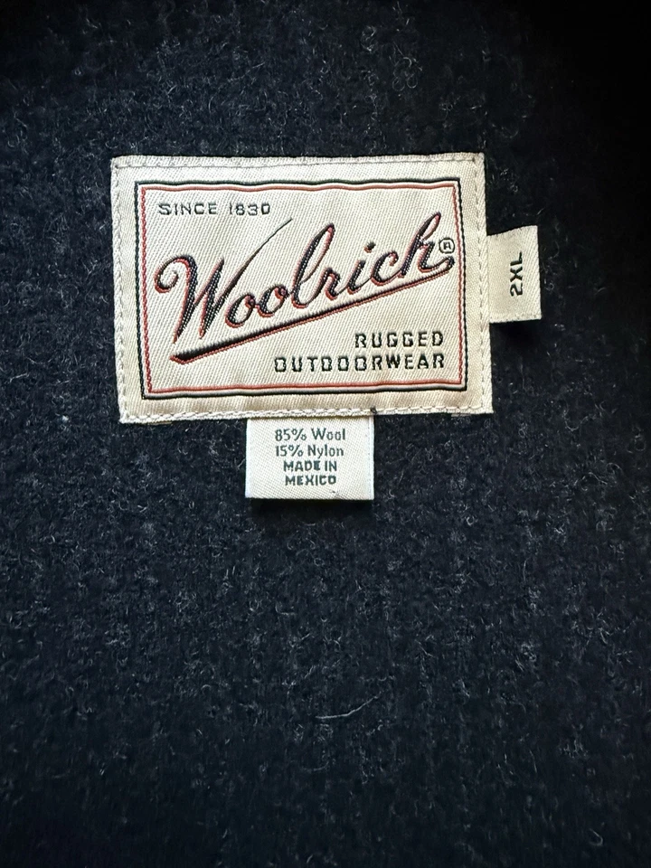 Colete de caça esportivo vintage Woolrich listra de giz utilitário carvão preto masculino tamanho XXL - Imagem 4 de 4