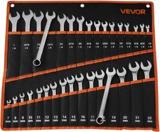 Vevor Combination Wrench Set 32-piece Sae Metric 12-point W Roll Pouch