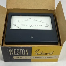 Weston Electrical Milliamperes Meter 0-20 Model 1954 MA Bakelite w/ Box Vintage