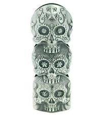 Metal Lighter Case Cover Sleeve Fits Standard Bic Lighter J6 In 3 Skull Faces