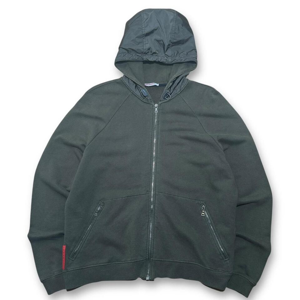 Prada Sport Cotton Hoodie With Nylon Hood | eBay UK