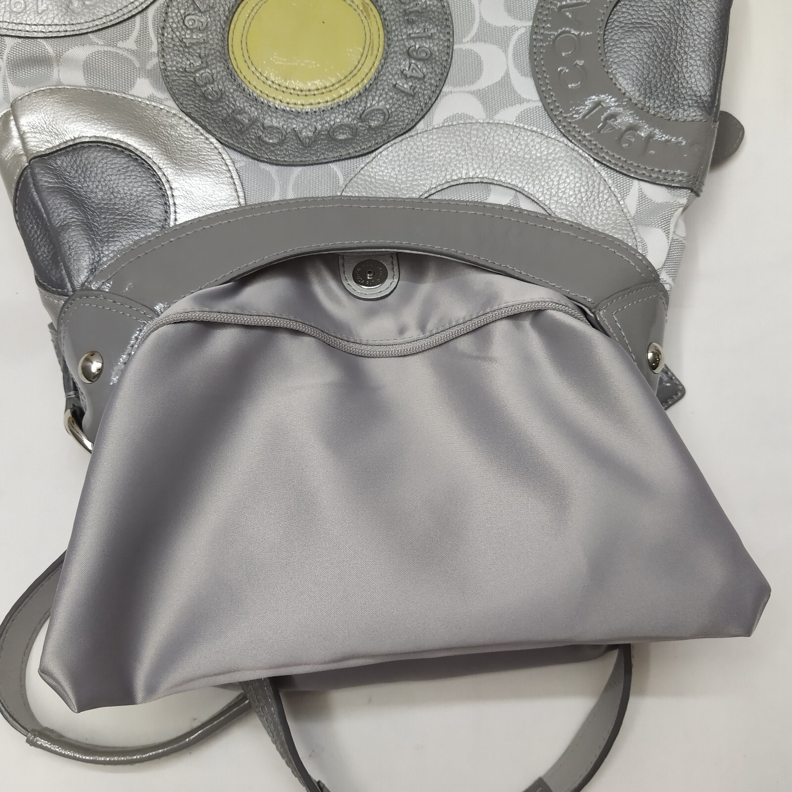 Coach Multicolor Round Patchwork Canvas Leather 3… - image 13