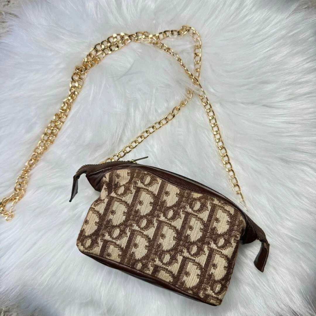 DIOR Trotter Pouch Vintage Sac à Bandoulière Logo Mini Marron 202411M