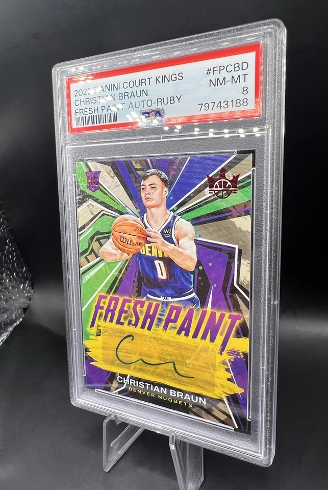 2022-23 Panini COURT KINGS CHRISTIAN BRAUN FRESH PAINT ROOKIE RC AUTO RUBY 59/99 - Image 3 of 4
