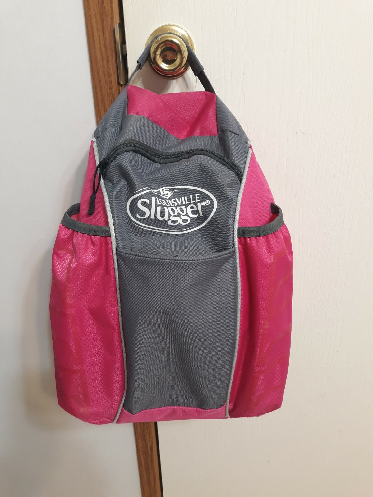 pink softball backpack