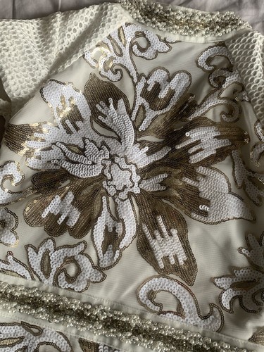 Gorgeous Embellished sequin/beaded dress PLT uk Size 6 gold/cream - Picture 6 of 11