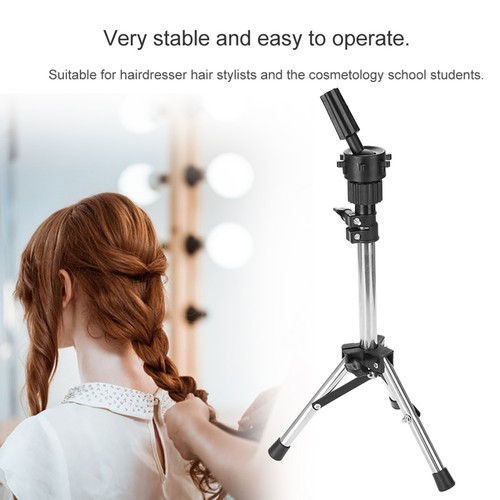 Training Head Mannequin Tripod Stand Adjustable Wig Hairdressing Holder - Picture 2 of 10